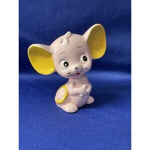 Brinn's Glossy Pink Mouse with Yellow Ears and Tail Figurine
